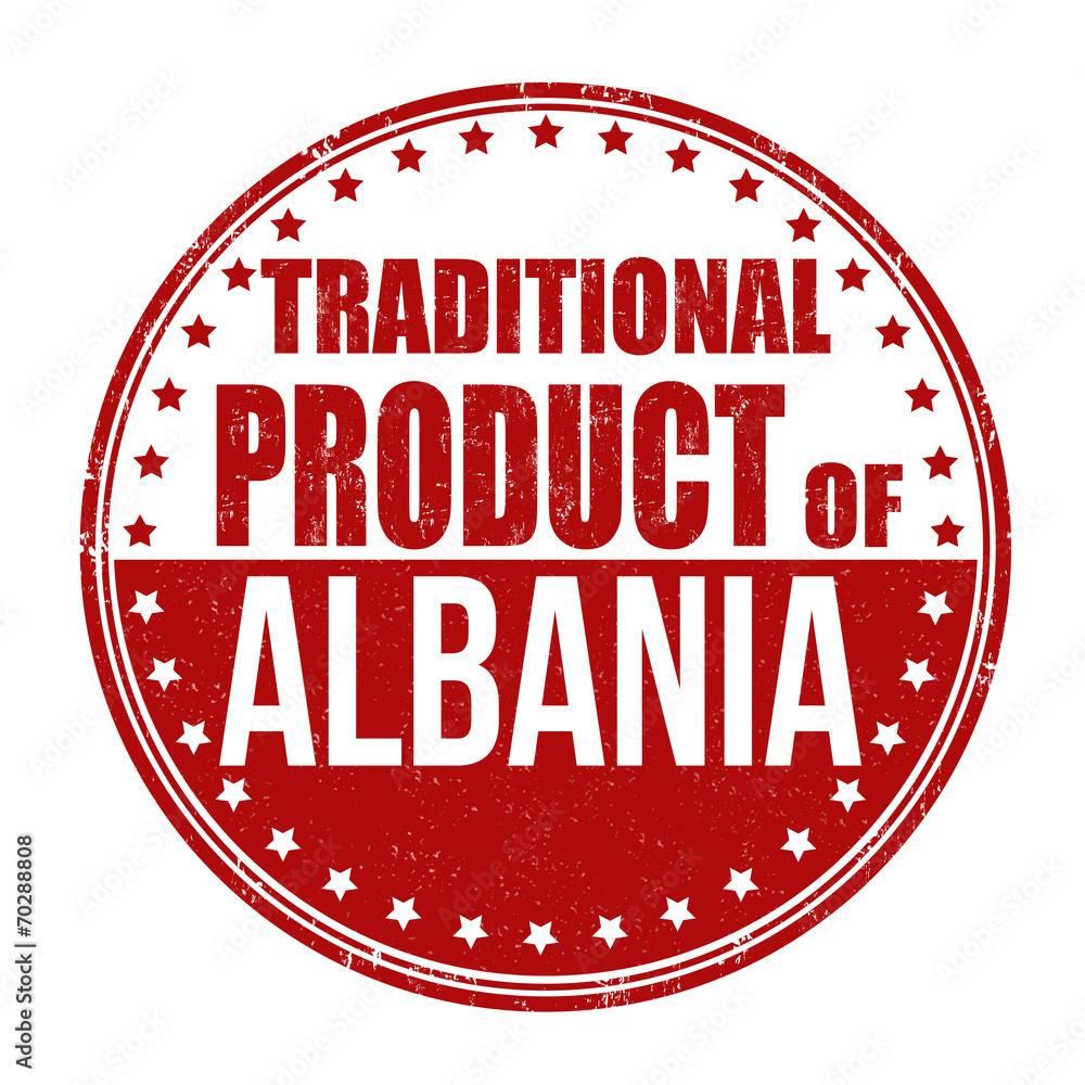 Traditional product of Albania stamp Traditional product of Albania stamp