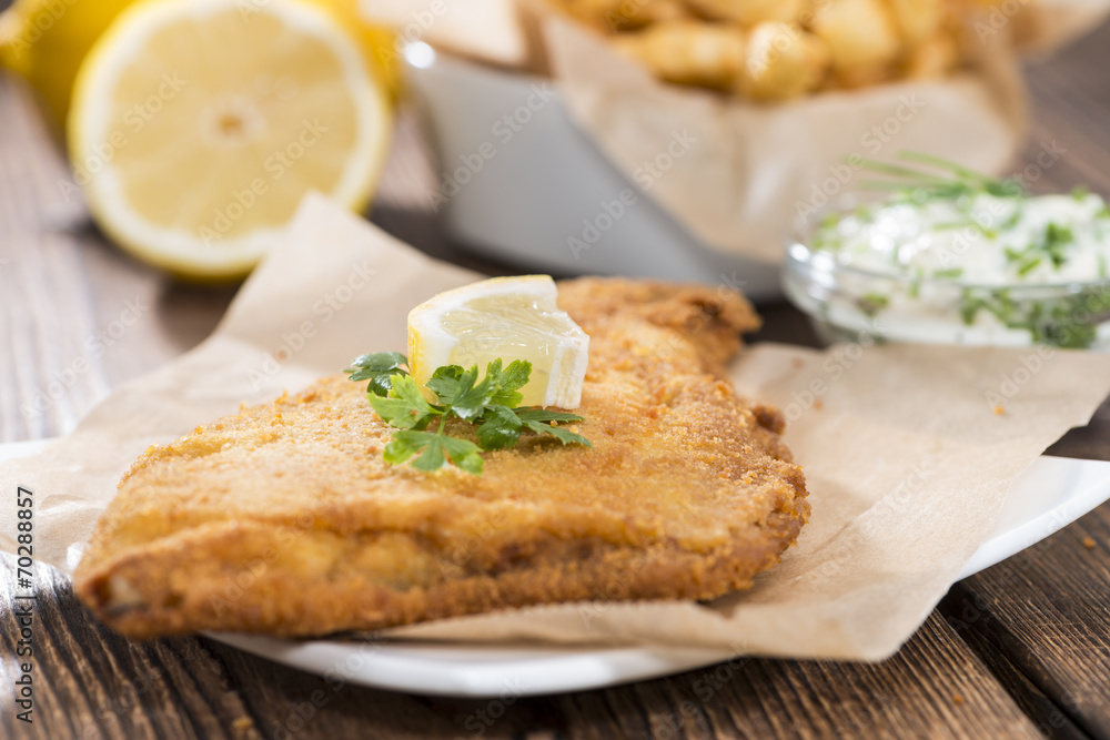 Fried Plaice with french fries Fried Plaice with french fries