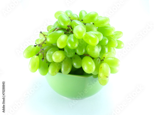 green grape bunch isolated on white background cutout