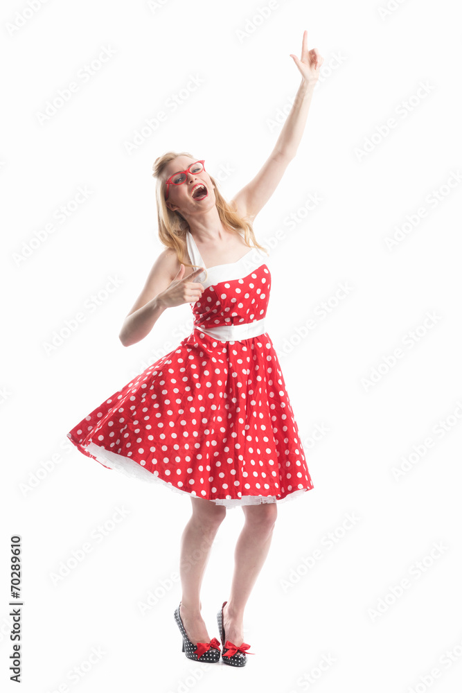 Jubelndes Rockabilly Mädchen Jubelndes Rockabilly Mädchen
