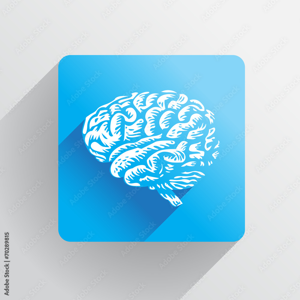 Human brain icon in flat style Human brain icon in flat style