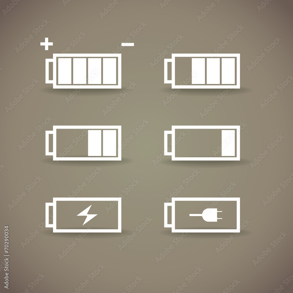 set of batteries with different level of charge, illustration set of batteries with different level of charge, illustration