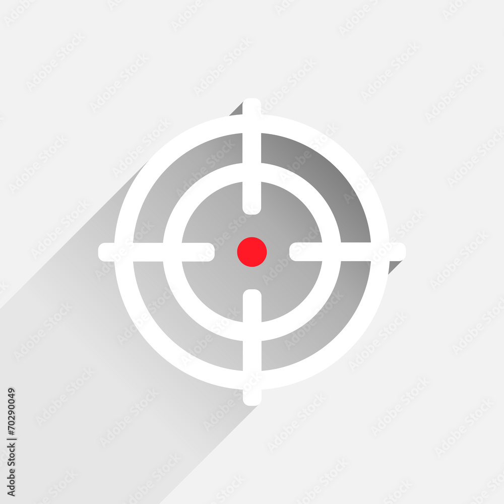 Flat crosshair with red dot - illustration Flat crosshair with red dot - illustration