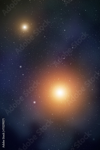 Space with nebula and bright star.