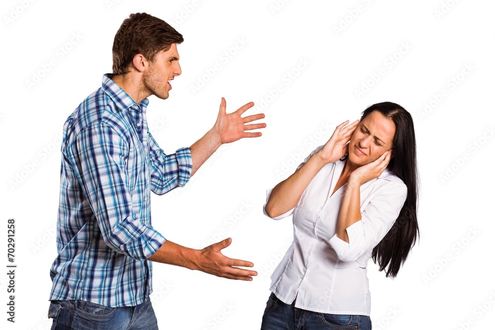 Aggressive man overpowering his girlfriend Aggressive man overpowering his girlfriend