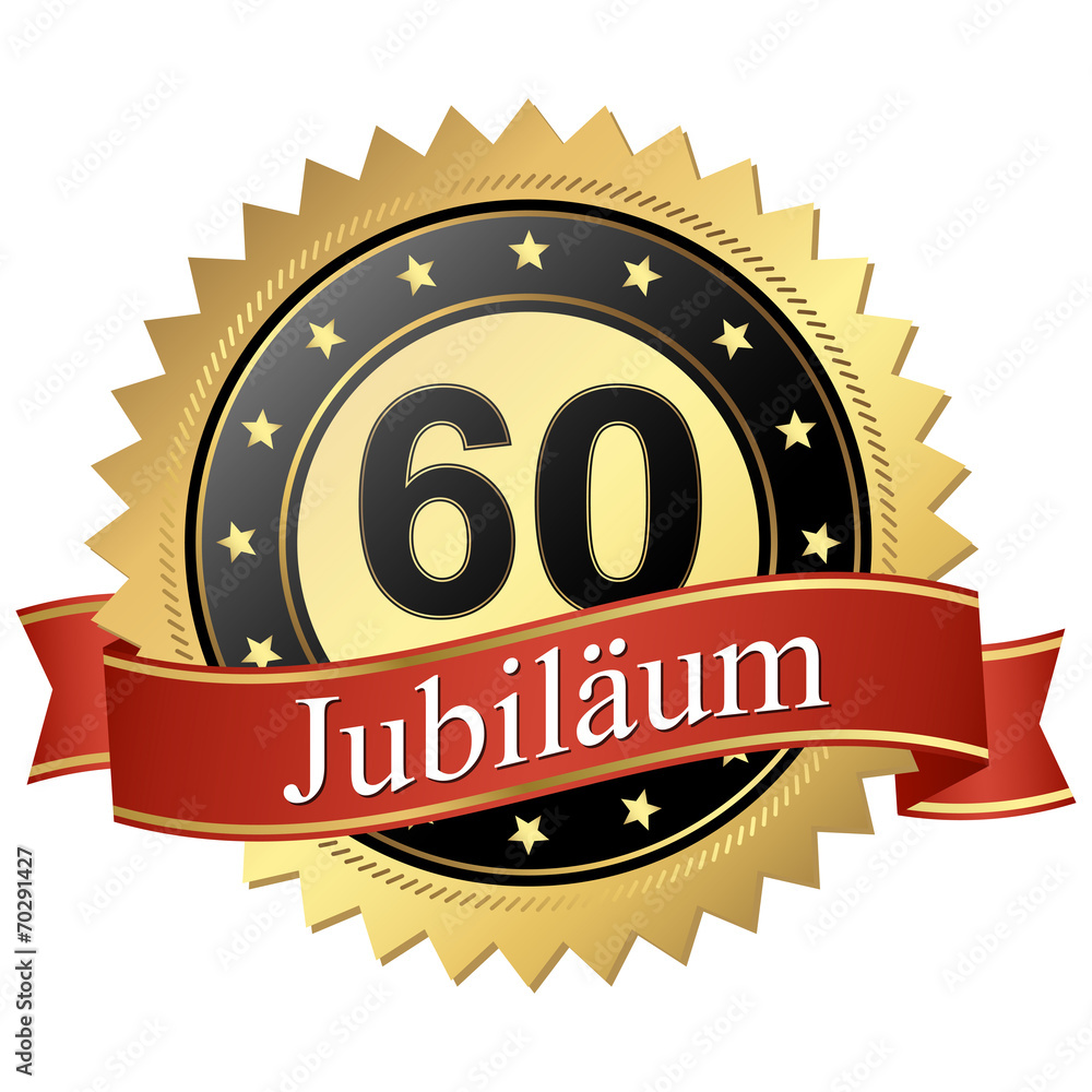 Jubilee button with banners german - Jubiläum 60 Jahre Jubilee button with banners german - Jubiläum 60 Jahre