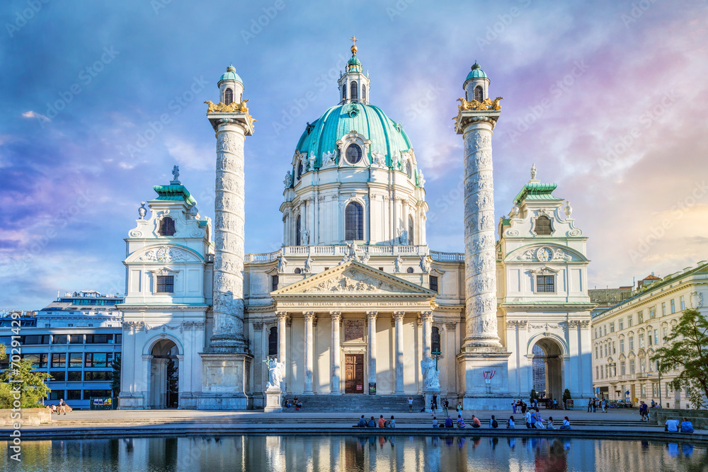Naklejka premium Kościół św. Karola w Wiedniu, Austria