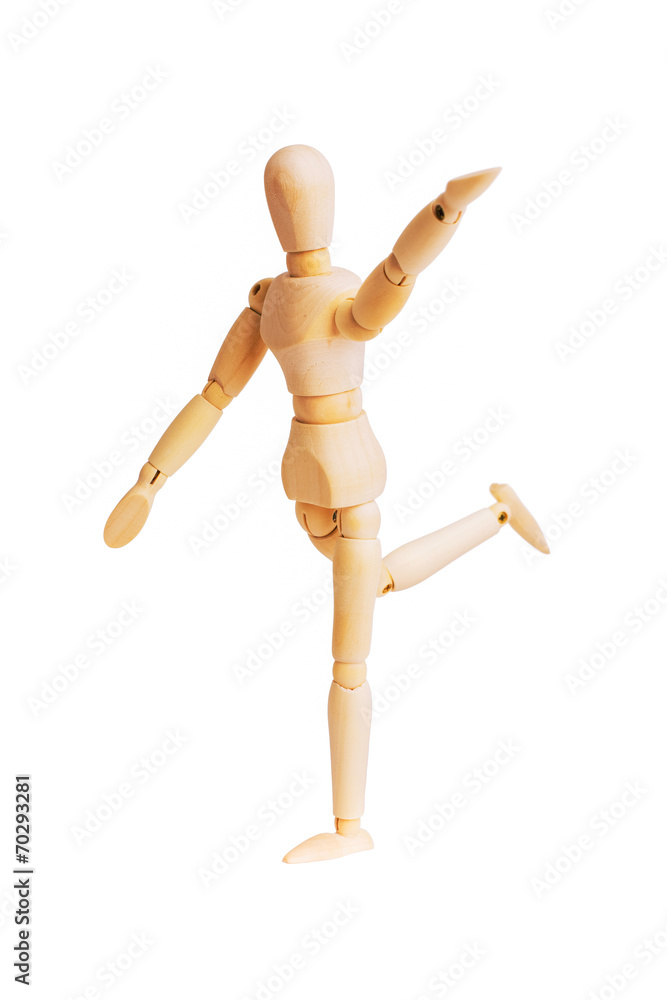 Wooden mannequin isolated on white Wooden mannequin isolated on white