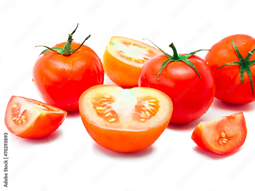 Red Tomatoes and slices Red Tomatoes and slices