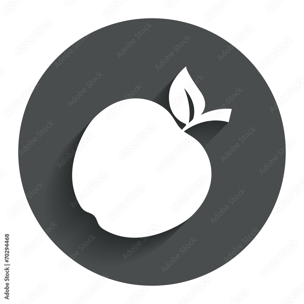 Apple sign icon. Fruit with leaf symbol. Apple sign icon. Fruit with leaf symbol.