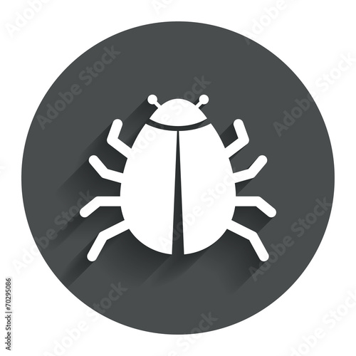 Bug sign icon. Virus symbol. Software bug error