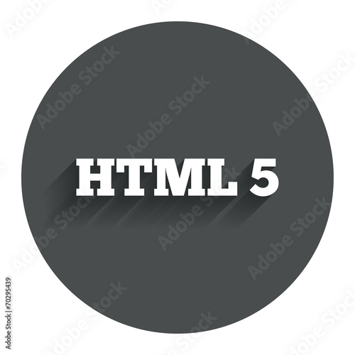 HTML5 sign icon. New Markup language symbol.