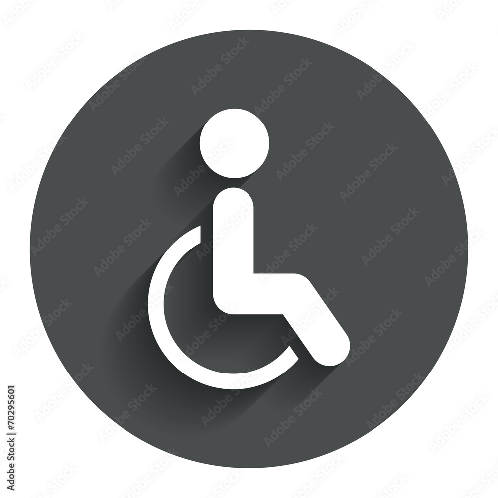 Disabled sign icon. Human on wheelchair symbol. Disabled sign icon. Human on wheelchair symbol.