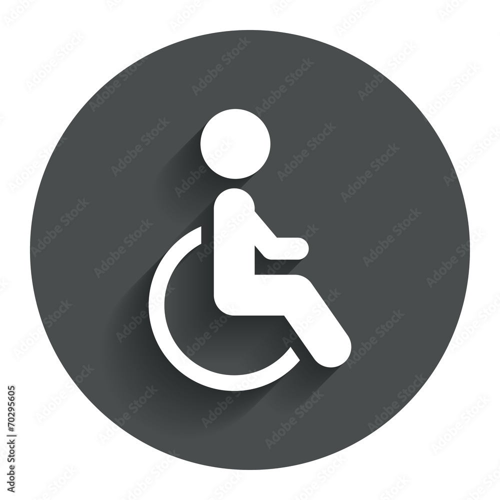 Disabled sign icon. Human on wheelchair symbol. Disabled sign icon. Human on wheelchair symbol.