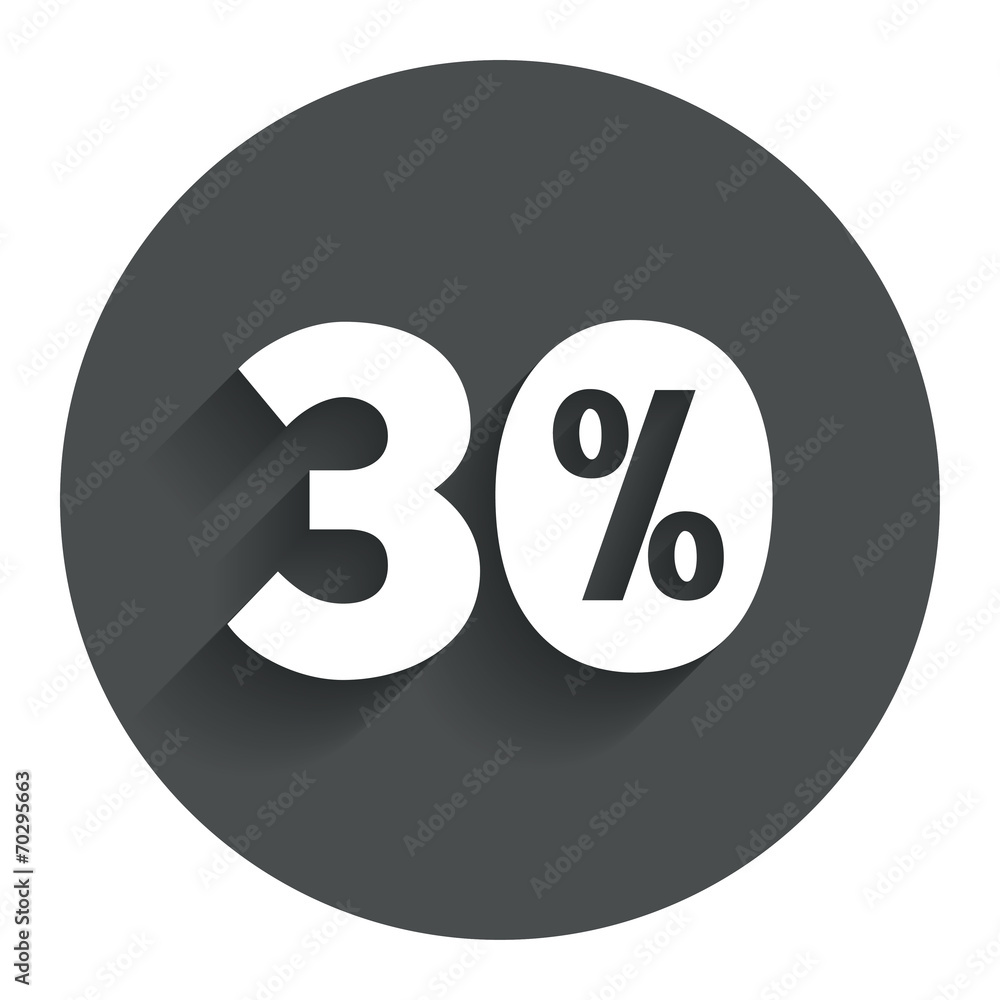 30 percent discount sign icon. Sale symbol. 30 percent discount sign icon. Sale symbol.