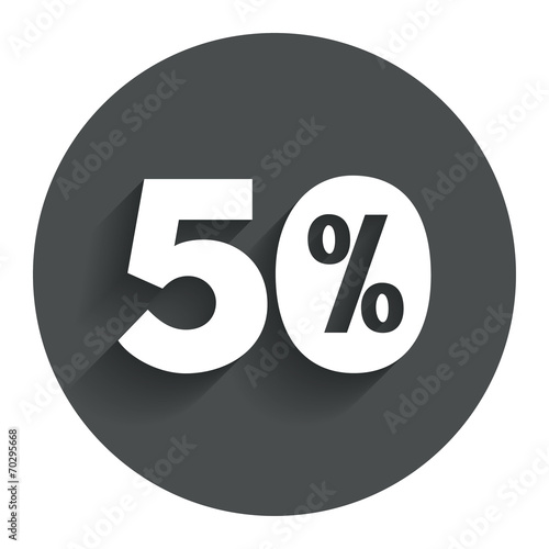 50 percent discount sign icon. Sale symbol.