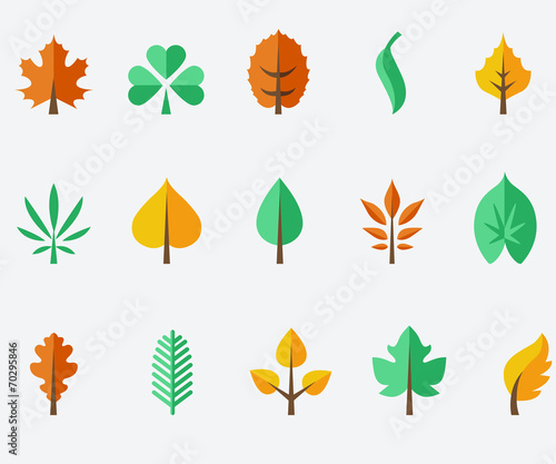 Leaf icon set