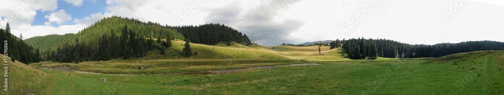 Poiana Ponor - valley in Bihor mountains in Apuseni in Romania