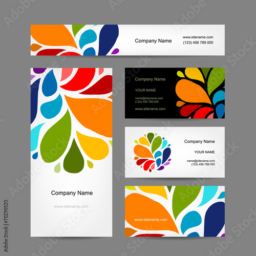 Set of abstract creative business cards design