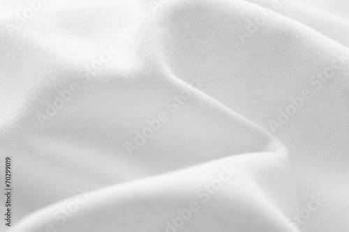 Close up, of white textile, studio.