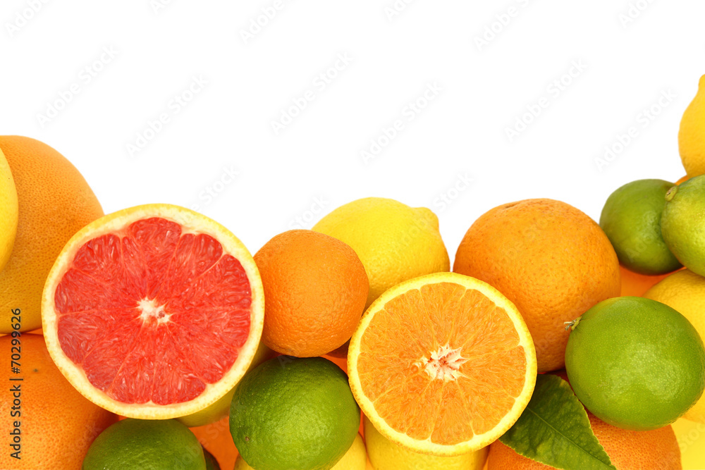 Fresh citrus fruit on white background Fresh citrus fruit on white background