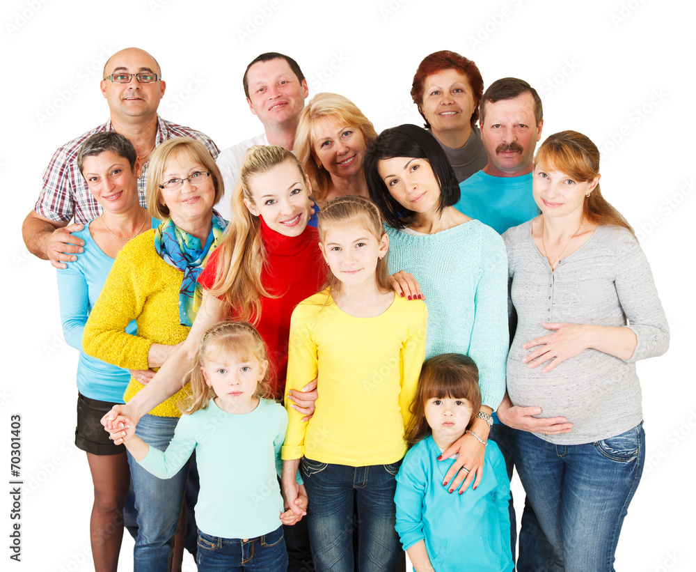 Large Group of Happy People standing together. Large Group of Happy People standing together.