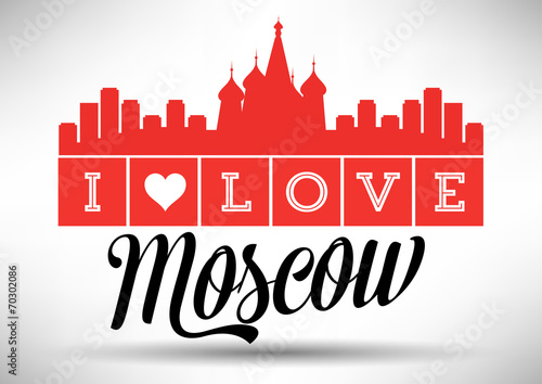 I Love Moscow Skyline Design