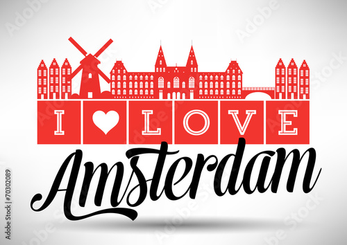 I Love Amsterdam Skyline Design
