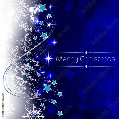Christmas background with decoration and shiny effect