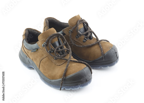 Safety shoes isolated and white background