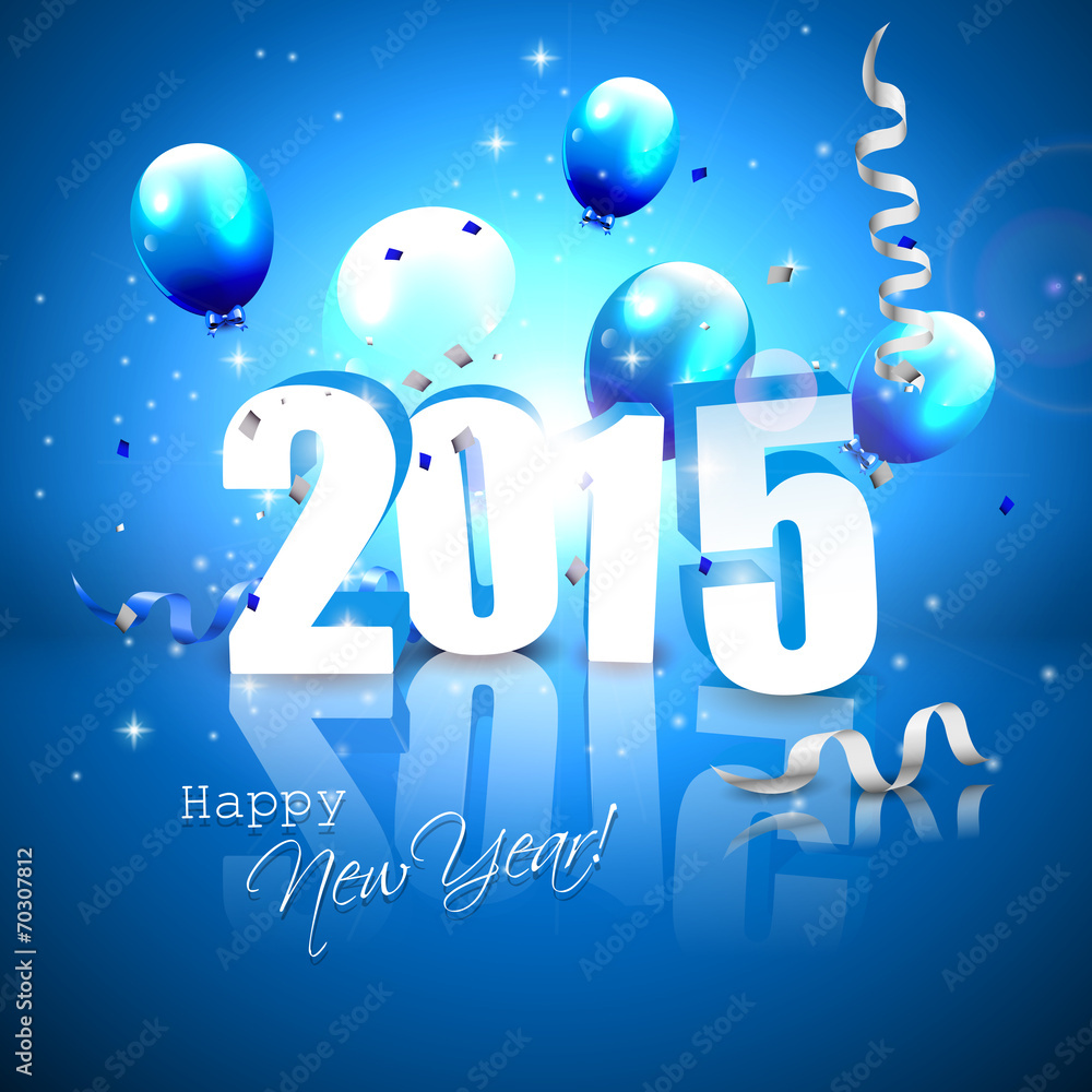 Happy New Year 2015 - obrazy, fototapety, plakaty 