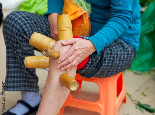 bamboo tube burn, traditional street Chinese medicine