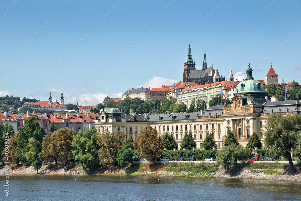 Prague castle and the Vltava river, Czech Republic