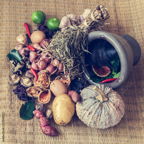 Still life of food and vegetable photo