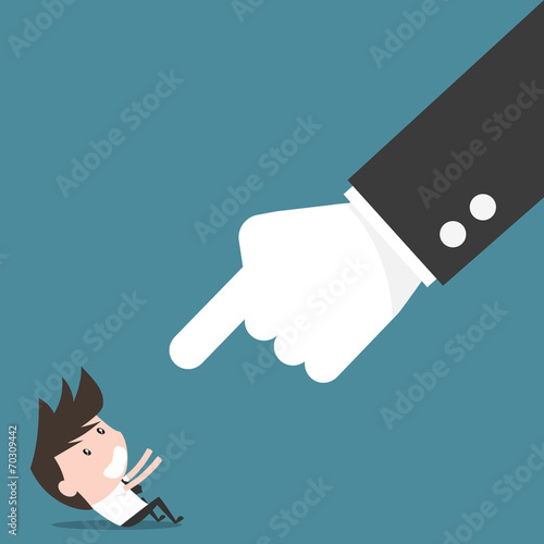 Boss and employee, angry boss concept.