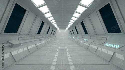 Fototapeta Naklejka Na Ścianę i Meble -  Futuristic corridor interior