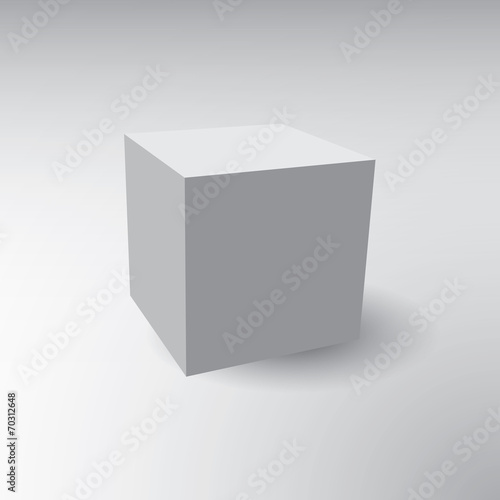 Illustration of a 3D cube on a grey background