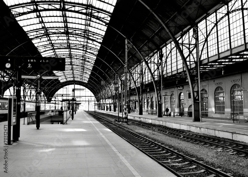 atmosphere at a train main station