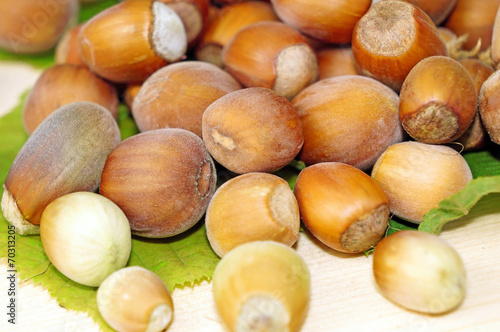Hazelnuts close-up