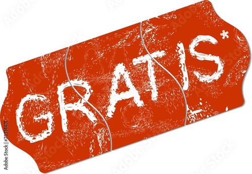 Aufkleber Preisschild Rot Gratis Red Sticker Free