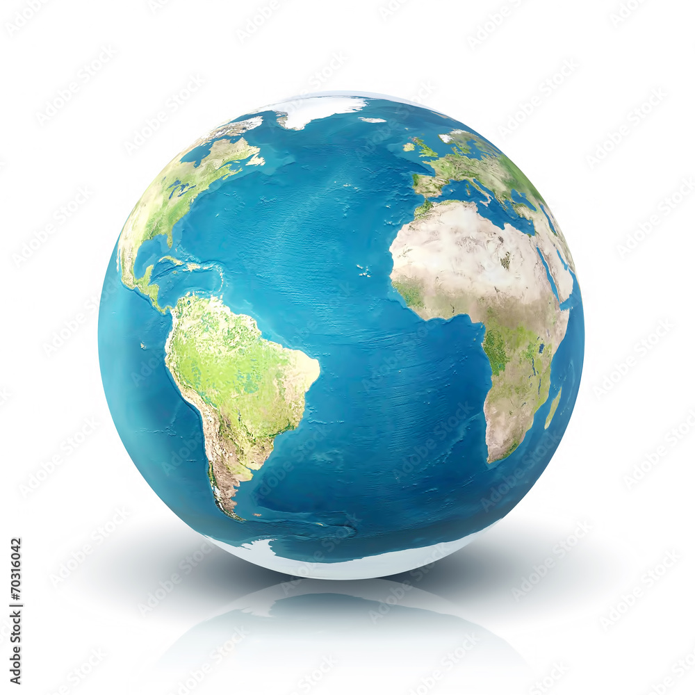 Fototapeta premium Planet earth on white background