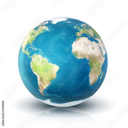 Planet earth on white background