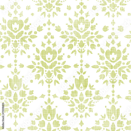 Green textile damask flower seamless pattern background