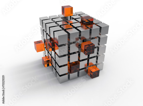 Business, teamwork, communication, internet and trading - Cube 1