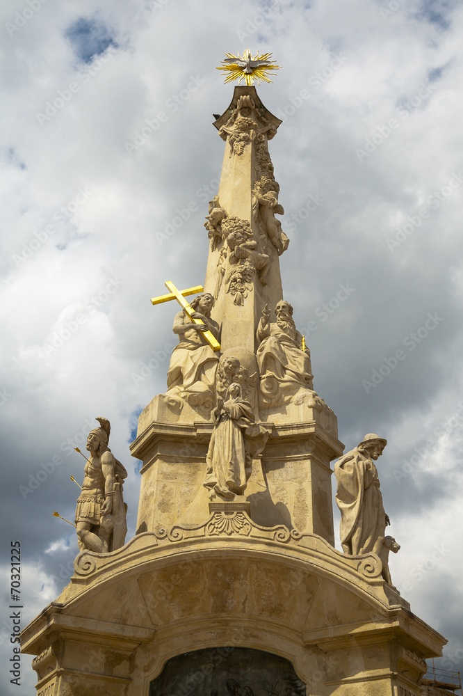 Fototapeta premium The historic baroque column in Pecs, Hungary.