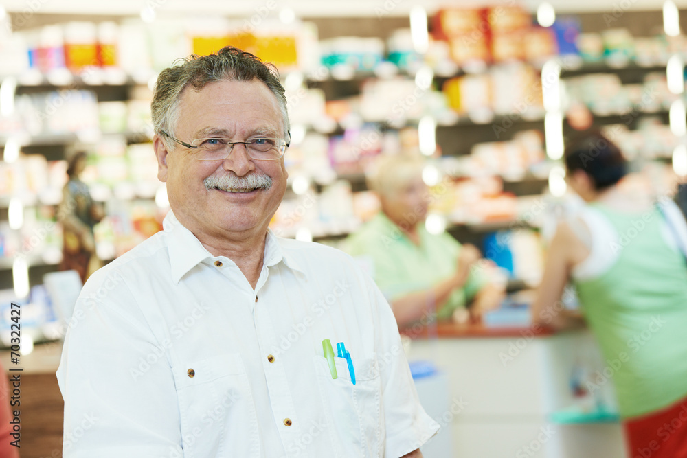 Fototapeta premium pharmaceutical worker in drugstore