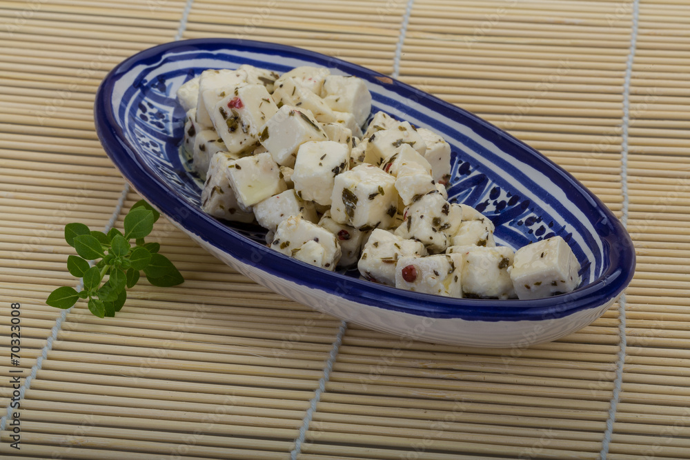 Cheese with spices and oil Cheese with spices and oil