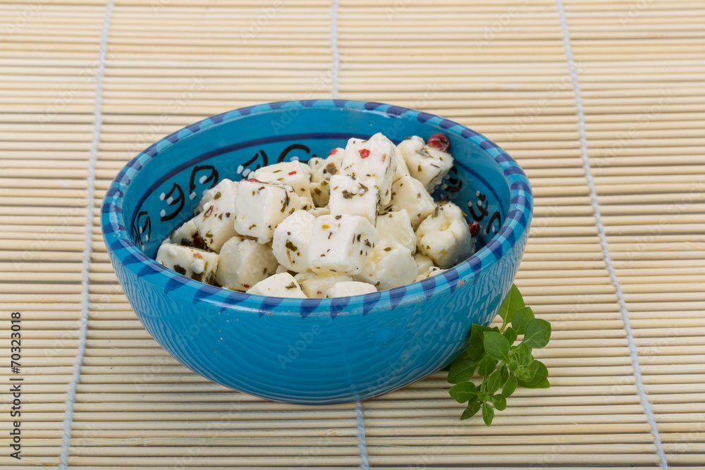 Cheese with spices and oil Cheese with spices and oil