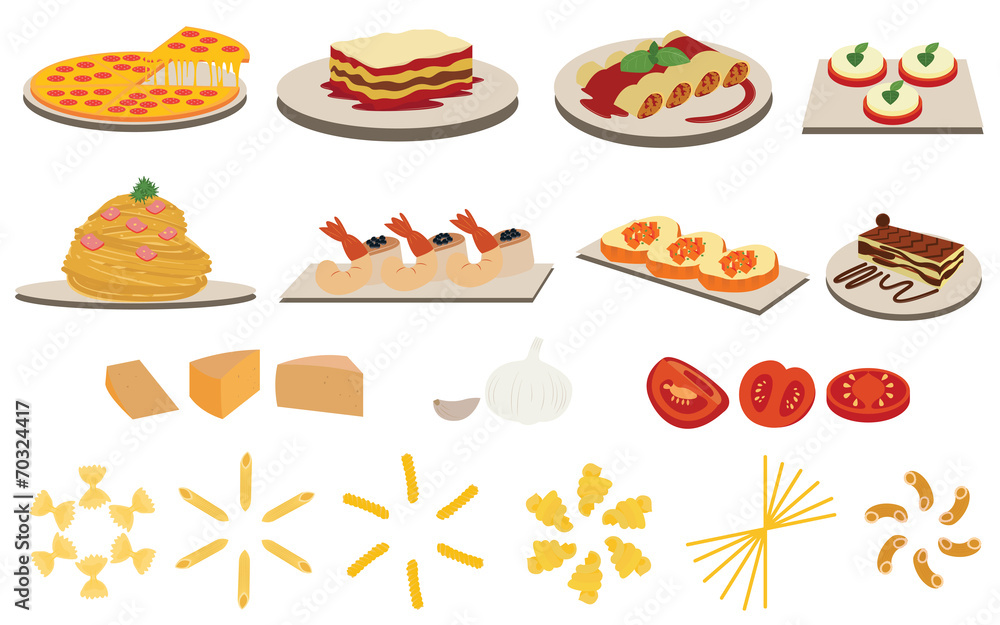 Set of Italian Cuisine Menu vectors Set of Italian Cuisine Menu vectors