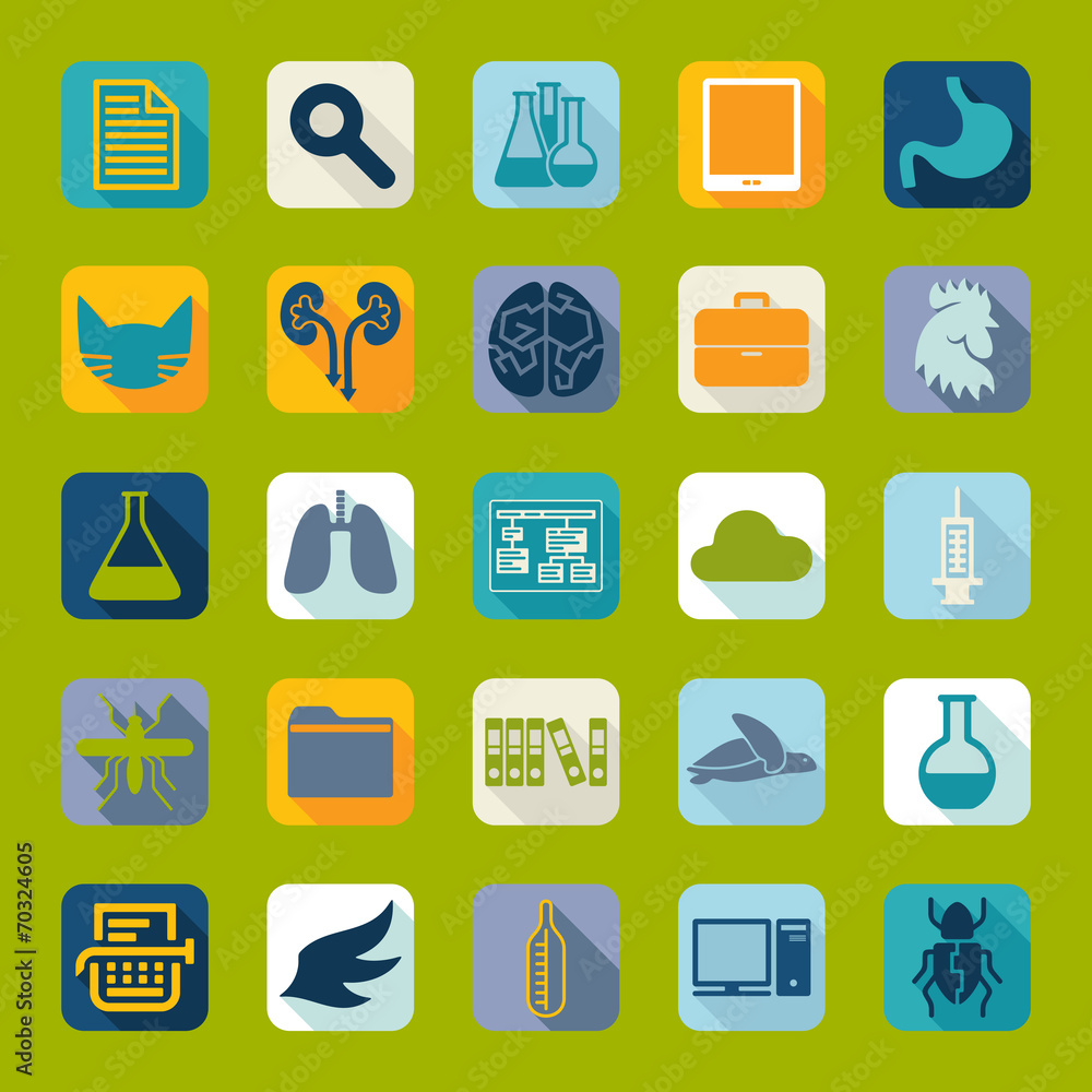 Set of veterinary flat icons Set of veterinary flat icons
